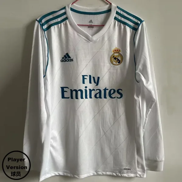 2017-2018 RMA Home Long Sleeve Retro Player Version Soccer Jersey (长袖)球员版