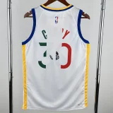 WARRIORS CURRY #30 White Top Quality Hot Pressing NBA Jersey (V领)
