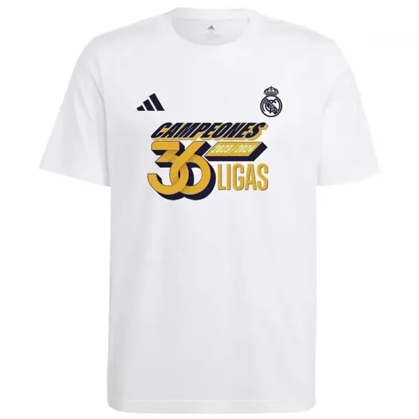 23-24 RMA White CHAMPIONS 36 LIGAS 100%Cotton T-Shirt