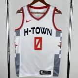 2019-20 ROCKETS WESTBROOK #0 White City Edition Top Quality Hot Pressing NBA Jersey