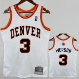 2006-07 Nuggets IVERSON #3 White Retro Top Quality Hot Pressing NBA Jersey