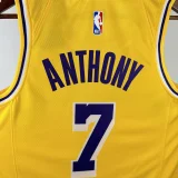 22-23 Lakers ANTHONY #7 Yellow Top Quality Hot Pressing NBA Jersey(圆领)