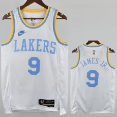 22-23 Lakers JAMES JR. #9 White Retro Top Quality Hot Pressing NBA Jersey