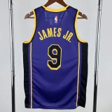 22-23 LAKERS JAMES JR. #9 Purple Top Quality Hot Pressing NBA Jersey (Trapeze Edition) 飞人版