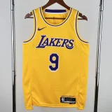22-23 Lakers JAMES JR. #9 Yellow Top Quality Hot Pressing NBA Jersey(圆领)