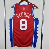 22-23 76ERS GEORGE #8 Red Top Quality Hot Pressing NBA Jersey (Trapeze Edition) 飞人版