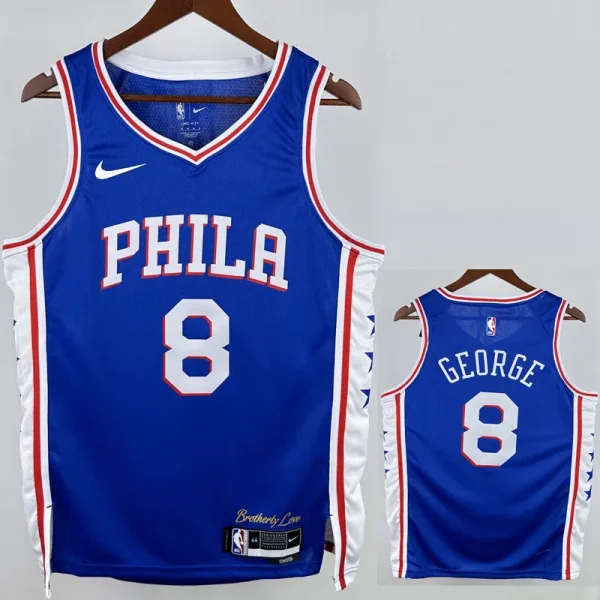 22-23 76ERS GEORGE #8 Blue Top Quality Hot Pressing NBA Jersey (V领)