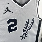 20-21 SA Spurs LEONARD #2 Grey Top Quality Hot Pressing NBA Jersey (Trapeze Edition) 飞人版
