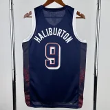 2024 Olympic Game USA HALIBURTON # 9 Dark Blue Basketball Jersey