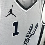 20-21 SA Spurs WEMBANYAMA #1 Grey Top Quality Hot Pressing NBA Jersey (Trapeze Edition) 飞人版