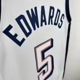 2024 Olympic Game USA EDWARDS # 5 White Basketball Jersey