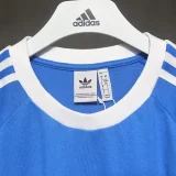 2024 Italy Blue Casual Retro Edition T-Shirts (Pure Cotton)