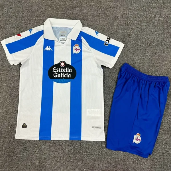 24-25 La Coruna Home Kids Soccer Jersey