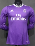 2016-2017 RMA Away Player Version 长袖球员 Long Sleeve Retro Soccer Jersey