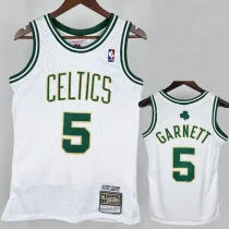 2008 CELTICS GARNETT #5 White Retro Top Quality Hot Pressing NBA Jersey