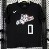 T262 Clippers WESTBROOK #0 Black High Quality Casual T-Shirt
