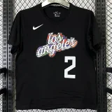 T261 Clippers LEONARD #2 Black High Quality Casual T-Shirt