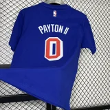 T225 WARRIORS PAYTON II #0 Blue High Quality Casual T-Shirt