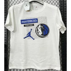 T199 Dallas Mavericks Jordan White High Quality Casual T-Shirt