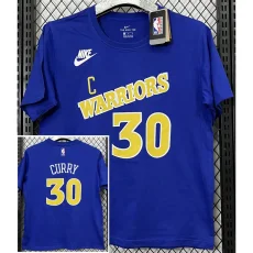 T185 Warriors CURRY #30 Blue High Quality Casual T-Shirt #C库里