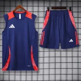 2024 AD Royal blue Tank top and shorts suit