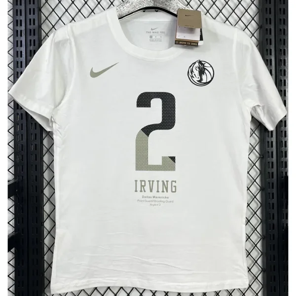 T140 Dallas Mavericks IRVING #2 White High Quality Casual T-Shirt