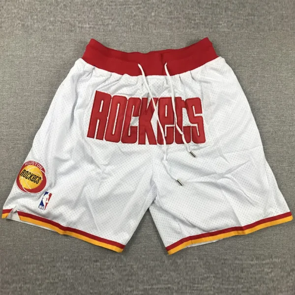 Rockets White City Edition Top Quality NBA Pocket Pants * 火箭队