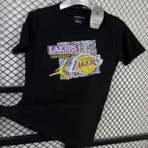 T132 Lakers Jordan Black High Quality Casual T-Shirt