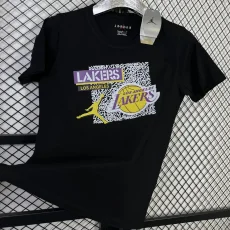 T132 Lakers Jordan Black High Quality Casual T-Shirt