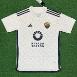 23-24 Roma Away Fans Soccer Jersey (Print RI..SE.+Au..Res.. )(胸前圆圈/背下广告)