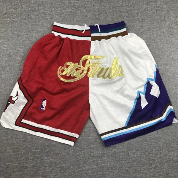 BULLS JAZZ Red White City Edition Top Quality NBA Pocket Pants #公牛拼爵士