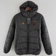 24-25 Germany Black Hooded Cotton Coat #棕标棉衣