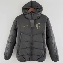24-25 Corinthians Black Hooded Cotton Coat #棉衣