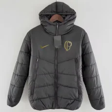 24-25 Corinthians Black Hooded Cotton Coat #棉衣