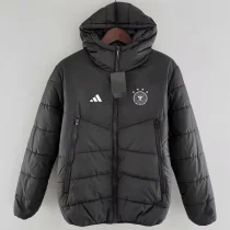 24-25 Germany Black Hooded Cotton Coat #棉衣