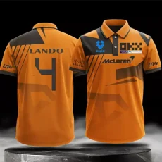 2024 McLaren LANDO#4 Polo Yellow Racing Suit (有领)