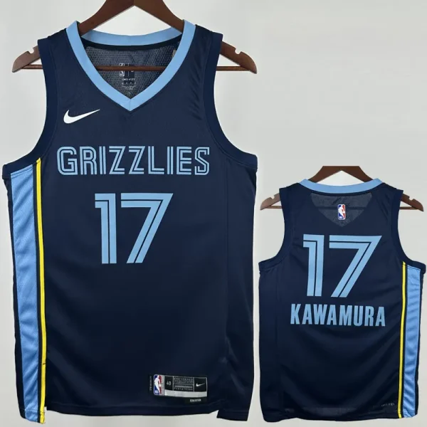 22-23 Grizzlies KAWAMURA #17 Royal blue Top Quality Hot Pressing NBA Jersey