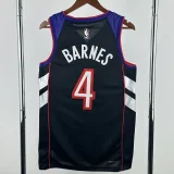 24-25 Raptors BARNES #4 Purple Retro Top Quality Hot Pressing NBA Jersey