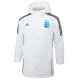 24-25 Argentina White Hooded Windbreaker Fabric Cotton Coat #G182(蓝标)