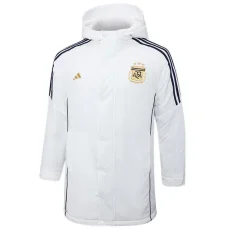 24-25 Argentina White Hooded Windbreaker Fabric Cotton Coat #G183(金标)