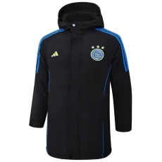 24-25 Ajax Black Hooded Windbreaker Fabric Cotton Coat #G190
