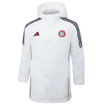 24-25 Bayern White Hooded Windbreaker Fabric Cotton Coat #G197
