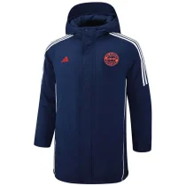 24-25 Bayern Royal Blue Hooded Windbreaker Fabric Cotton Coat #G199(红标)