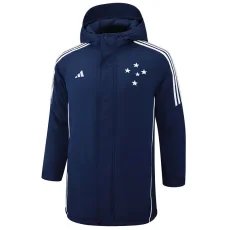 24-25 Cruzeiro Royal Blue Hooded Windbreaker Fabric Cotton Coat #G214