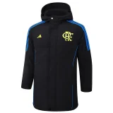 24-25 Flamengo Black Hooded Windbreaker Fabric Cotton Coat #G207