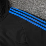 24-25 JUV Black Hooded Windbreaker Fabric Cotton Coat #G227