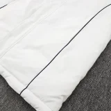 24-25 Italy White Hooded Windbreaker Fabric Cotton Coat #G222