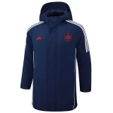 24-25 Spain Royal Blue Hooded Windbreaker Fabric Cotton Coat #G232