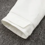 24-25 Italy White Hooded Windbreaker Fabric Cotton Coat #G222