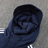24-25 Cruzeiro Royal Blue Hooded Windbreaker Fabric Cotton Coat #G214